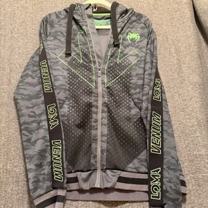 UFC Venum Hoodie Authentic Acid Black Camo Zip Up MMA Men's Size  XL